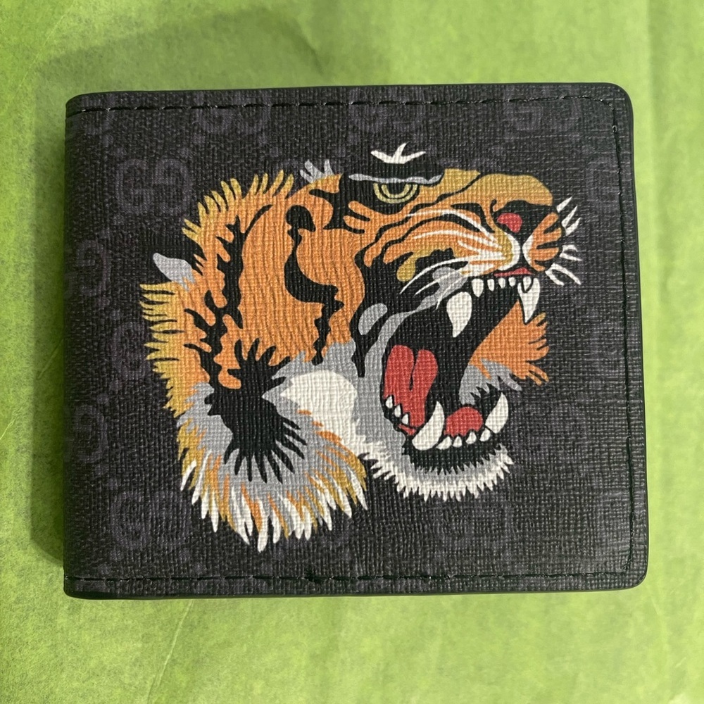 Black Tiger Print Bifold Card & Key Holder